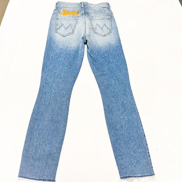 Mother High Waisted Looker Ankle Fray Shoot to Thrill Denim Jeans Size 25 - Picture 11 of 12